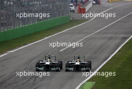 Nico Rosberg (GER), Mercedes GP and Lewis Hamilton (GBR), Mercedes Grand Prix  08.09.2013. Formula 1 World Championship, Rd 12, Italian Grand Prix, Monza, Italy, Race Day.