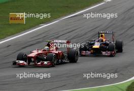 Felipe Massa (BRA), Scuderia Ferrari and Mark Webber (AUS), Red Bull Racing  08.09.2013. Formula 1 World Championship, Rd 12, Italian Grand Prix, Monza, Italy, Race Day.