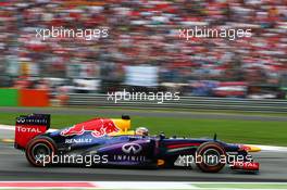 Sebastian Vettel (GER) Red Bull Racing RB9. 08.09.2013. Formula 1 World Championship, Rd 12, Italian Grand Prix, Monza, Italy, Race Day.