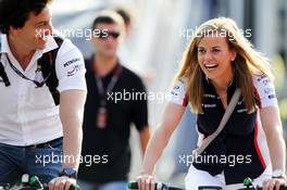 Toto Wolff (GER) Mercedes AMG F1 Shareholder and Executive Director and his wife Susie Wolff (GBR) Williams FW35 Development Driver. 07.09.2013. Formula 1 World Championship, Rd 12, Italian Grand Prix, Monza, Italy, Qualifying Day.