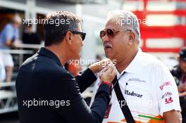 (L to R): Enrico Zanarini (ITA) Driver Manager with Dr. Vijay Mallya (IND) Sahara Force India F1 Team Owner. 07.09.2013. Formula 1 World Championship, Rd 12, Italian Grand Prix, Monza, Italy, Qualifying Day.