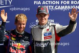 Sebastian Vettel (GER), Red Bull Racing and Nico Hulkenberg (GER), Sauber F1 Team Formula One team  07.09.2013. Formula 1 World Championship, Rd 12, Italian Grand Prix, Monza, Italy, Qualifying Day.