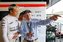 (L to R): Max Chilton (GBR) Marussia F1 Team with John Surtees (GBR). 07.09.2013. Formula 1 World Championship, Rd 12, Italian Grand Prix, Monza, Italy, Qualifying Day.