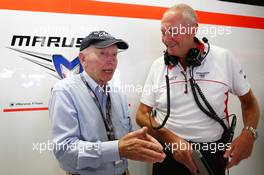 (L to R): John Surtees (GBR) with John Booth (GBR) Marussia F1 Team Team Principal. 07.09.2013. Formula 1 World Championship, Rd 12, Italian Grand Prix, Monza, Italy, Qualifying Day.