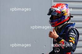 Pole position for Sebastian Vettel (GER) Red Bull Racing. 07.09.2013. Formula 1 World Championship, Rd 12, Italian Grand Prix, Monza, Italy, Qualifying Day.