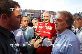 Luca di Montezemolo (ITA) Ferrari President with the media. 07.09.2013. Formula 1 World Championship, Rd 12, Italian Grand Prix, Monza, Italy, Qualifying Day.