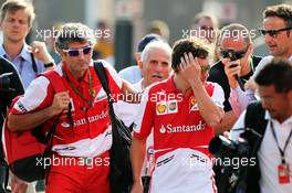 Fernando Alonso (ESP) Ferrari and Edoardo Bendinelli (ITA) Personal Trainer (Left). 07.09.2013. Formula 1 World Championship, Rd 12, Italian Grand Prix, Monza, Italy, Qualifying Day.