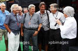 Bernie Ecclestone (GBR) CEO Formula One Group (FOM) with members of the media. 08.09.2013. Formula 1 World Championship, Rd 12, Italian Grand Prix, Monza, Italy, Race Day.