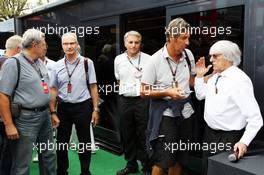 Bernie Ecclestone (GBR) CEO Formula One Group (FOM) with Jean-Francois Galeron (FRA). 08.09.2013. Formula 1 World Championship, Rd 12, Italian Grand Prix, Monza, Italy, Race Day.