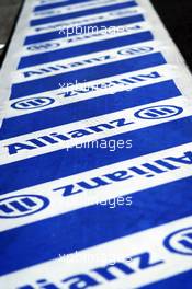 Allianz branding in the pits. 05.09.2013. Formula 1 World Championship, Rd 12, Italian Grand Prix, Monza, Italy, Preparation Day.