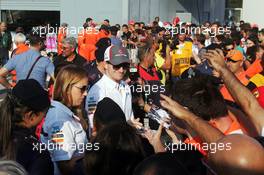 Nico Hulkenberg (GER) Sauber signs autographs for the fans. 05.09.2013. Formula 1 World Championship, Rd 12, Italian Grand Prix, Monza, Italy, Preparation Day.