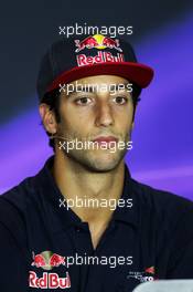 Daniel Ricciardo (AUS) Scuderia Toro Rosso in the FIA Press Conference. 05.09.2013. Formula 1 World Championship, Rd 12, Italian Grand Prix, Monza, Italy, Preparation Day.