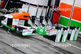 Sahara Force India F1 VJM06 nosecone  and front wings. 05.09.2013. Formula 1 World Championship, Rd 12, Italian Grand Prix, Monza, Italy, Preparation Day.