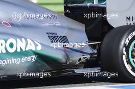 Mercedes AMG F1 W04 exhaust and rear suspension. 08.02.2013. Formula One Testing, Day Four, Jerez, Spain.