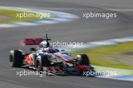 Jenson Button (GBR) McLaren MP4-28. 07.02.2013. Formula One Testing, Day Three, Jerez, Spain.