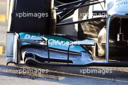 Mercedes AMG F1 W04 front wing detail. 07.02.2013. Formula One Testing, Day Three, Jerez, Spain.