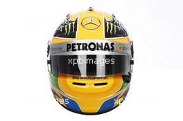 The helmet of Lewis Hamilton (GBR) Mercedes AMG F1. 07.02.2013. Formula One Testing, Day Three, Jerez, Spain.