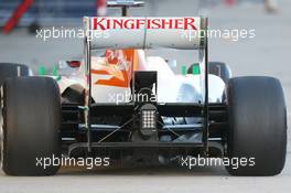 James Rossiter (GBR) Sahara Force India F1 VJM06 Simulator Driver running flow-vis paint. 07.02.2013. Formula One Testing, Day Three, Jerez, Spain.