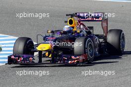 Sebastian Vettel (GER) Red Bull Racing RB9. 07.02.2013. Formula One Testing, Day Three, Jerez, Spain.