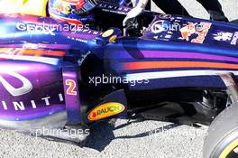 Mark Webber (AUS) Red Bull Racing RB9 sidepod. 05.02.2013. Formula One Testing, Day One, Jerez, Spain.
