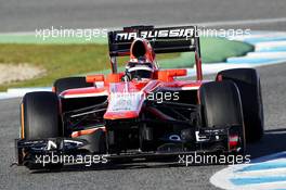 Max Chilton (GBR) Marussia F1 Team MR02. 05.02.2013. Formula One Testing, Day One, Jerez, Spain.