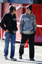 Sergio Perez (MEX) McLaren with Adrian Fernandez (MEX). 05.02.2013. Formula One Testing, Day One, Jerez, Spain.