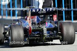 Mark Webber (AUS) Red Bull Racing RB9 rear diffuser. 05.02.2013. Formula One Testing, Day One, Jerez, Spain.