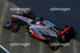 Jenson Button (GBR) McLaren MP4-28. 05.02.2013. Formula One Testing, Day One, Jerez, Spain.