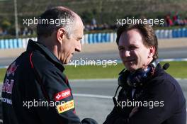 (L to R): Franz Tost (AUT) Scuderia Toro Rosso Team Principal with Christian Horner (GBR) Red Bull Racing Team Principal. 05.02.2013. Formula One Testing, Day One, Jerez, Spain.
