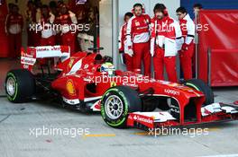 Felipe Massa (BRA) Ferrari F138 leaves the pits. 05.02.2013. Formula One Testing, Day One, Jerez, Spain.