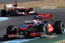 Jenson Button (GBR) McLaren MP4-28. 05.02.2013. Formula One Testing, Day One, Jerez, Spain.