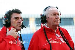 (L to R): Graeme Lowdon (GBR) Marussia F1 Team Chief Executive Officer with John Booth (GBR) Marussia F1 Team Team Principal. 05.02.2013. Formula One Testing, Day One, Jerez, Spain.