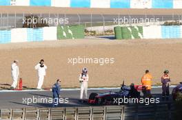 Jenson Button (GBR) McLaren MP4-28 stops on the circuit. 05.02.2013. Formula One Testing, Day One, Jerez, Spain.