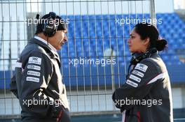 (L to R): Peter Sauber (SUI) Sauber President of the Board of Directors with Monisha Kaltenborn (AUT) Sauber Team Principal. 05.02.2013. Formula One Testing, Day One, Jerez, Spain.