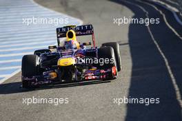 Mark Webber (AUS) Red Bull Racing RB9. 05.02.2013. Formula One Testing, Day One, Jerez, Spain.