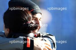 Monisha Kaltenborn (AUT) Sauber Team Principal with Sergio Perez (MEX) McLaren. 05.02.2013. Formula One Testing, Day One, Jerez, Spain.