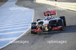 Jenson Button (GBR) McLaren MP4-28. 05.02.2013. Formula One Testing, Day One, Jerez, Spain.