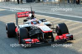 Jenson Button (GBR) McLaren MP4-28. 05.02.2013. Formula One Testing, Day One, Jerez, Spain.