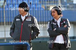 (L to R): Peter Sauber (SUI) Sauber President of the Board of Directors with Monisha Kaltenborn (AUT) Sauber Team Principal. 05.02.2013. Formula One Testing, Day One, Jerez, Spain.