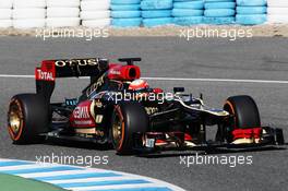 Romain Grosjean (FRA) Lotus F1 E21. 05.02.2013. Formula One Testing, Day One, Jerez, Spain.