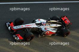 Jenson Button (GBR) McLaren MP4-28. 05.02.2013. Formula One Testing, Day One, Jerez, Spain.