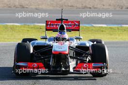 Jenson Button (GBR) McLaren MP4-28. 05.02.2013. Formula One Testing, Day One, Jerez, Spain.