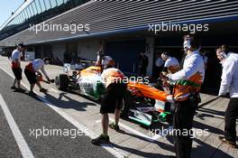 Paul di Resta (GBR) Sahara Force India VJM06 enters the pits. 05.02.2013. Formula One Testing, Day One, Jerez, Spain.