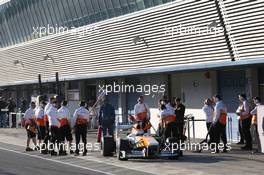 Paul di Resta (GBR) Sahara Force India VJM06 in the pits. 06.02.2013. Formula One Testing, Day Two, Jerez, Spain.