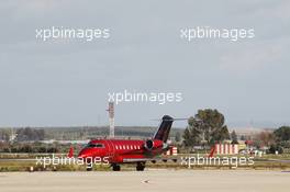 The Bombardier CL-600 owned by Lewis Hamilton (GBR) Mercedes AMG F1, at Jerez Airport. 06.02.2013. Formula One Testing, Day Two, Jerez, Spain.