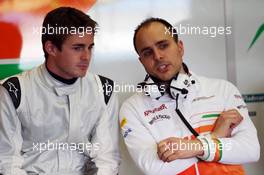 James Rossiter (GBR) Sahara Force India F1 Simulator Driver with Gianpiero Lambiase (ITA) Sahara Force India F1 Engineer. 06.02.2013. Formula One Testing, Day Two, Jerez, Spain.