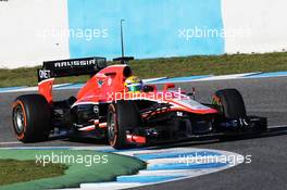 Luiz Razia (BRA) Marussia F1 Team MR02. 06.02.2013. Formula One Testing, Day Two, Jerez, Spain.