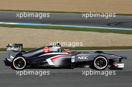 Nico Hulkenberg (GER) Sauber C32. 06.02.2013. Formula One Testing, Day Two, Jerez, Spain.