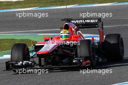 Luiz Razia (BRA) Marussia F1 Team MR02. 06.02.2013. Formula One Testing, Day Two, Jerez, Spain.