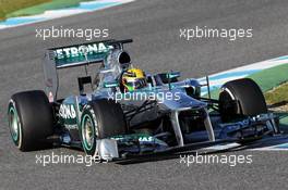 Lewis Hamilton (GBR) Mercedes AMG F1 W04. 06.02.2013. Formula One Testing, Day Two, Jerez, Spain.